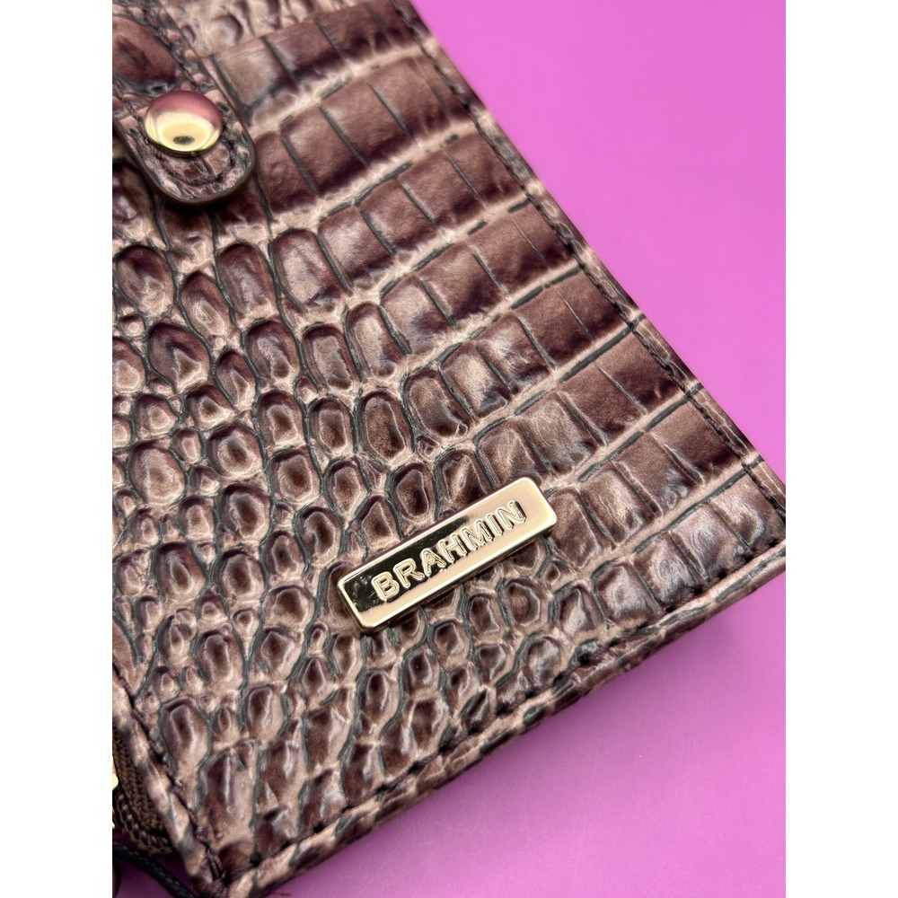 BRAHMIN Melbourne Collection Credit Card Wallet Smokey Taupe - Picture 7 of 11